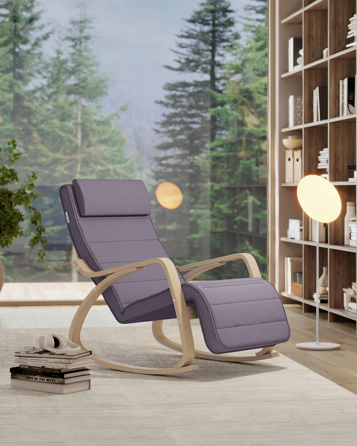 SCHAUKELSTUHL in Webstoff Dunkelgrau  - Dunkelgrau/Grauweiß, Basics, Holzwerkstoff/Textil (121,5/84/67cm)