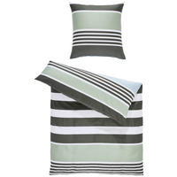 BETTWÄSCHE Satin 155/220 cm  - Salbeigrün, Design, Textil (155/220cm) - Janine