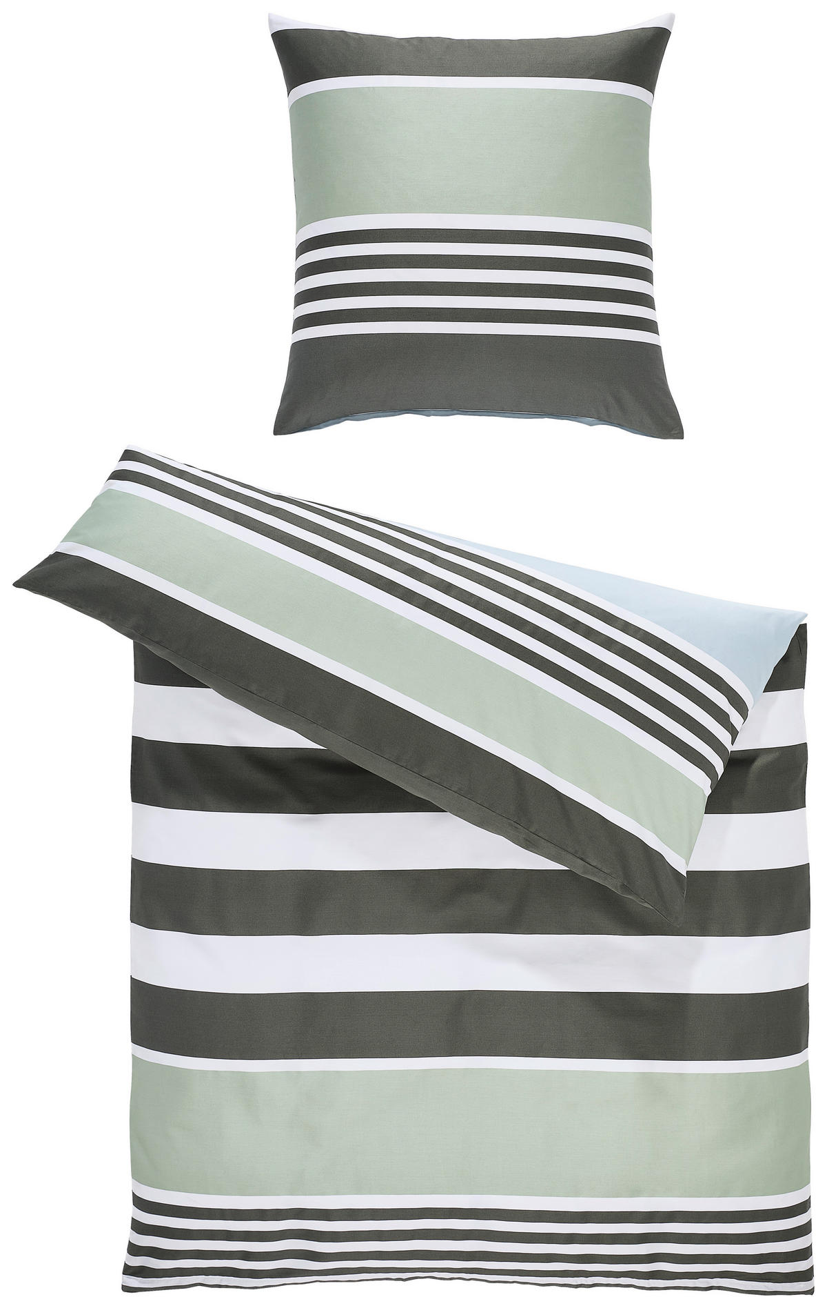 BETTWÄSCHE Satin 155/220 cm  - Salbeigrün, Design, Textil (155/220cm) - Janine