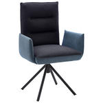 ARMLEHNSTUHL  in Flachgewebe  - Blau/Schwarz, Design, Textil/Metall (59/93/59cm) - Dieter Knoll