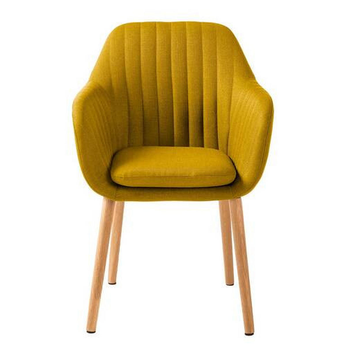ARMLEHNSTUHL in Holz, Textil Eichefarben, Currygelb  - Currygelb/Eichefarben, MODERN, Holz/Textil (57/83/61cm) - home24