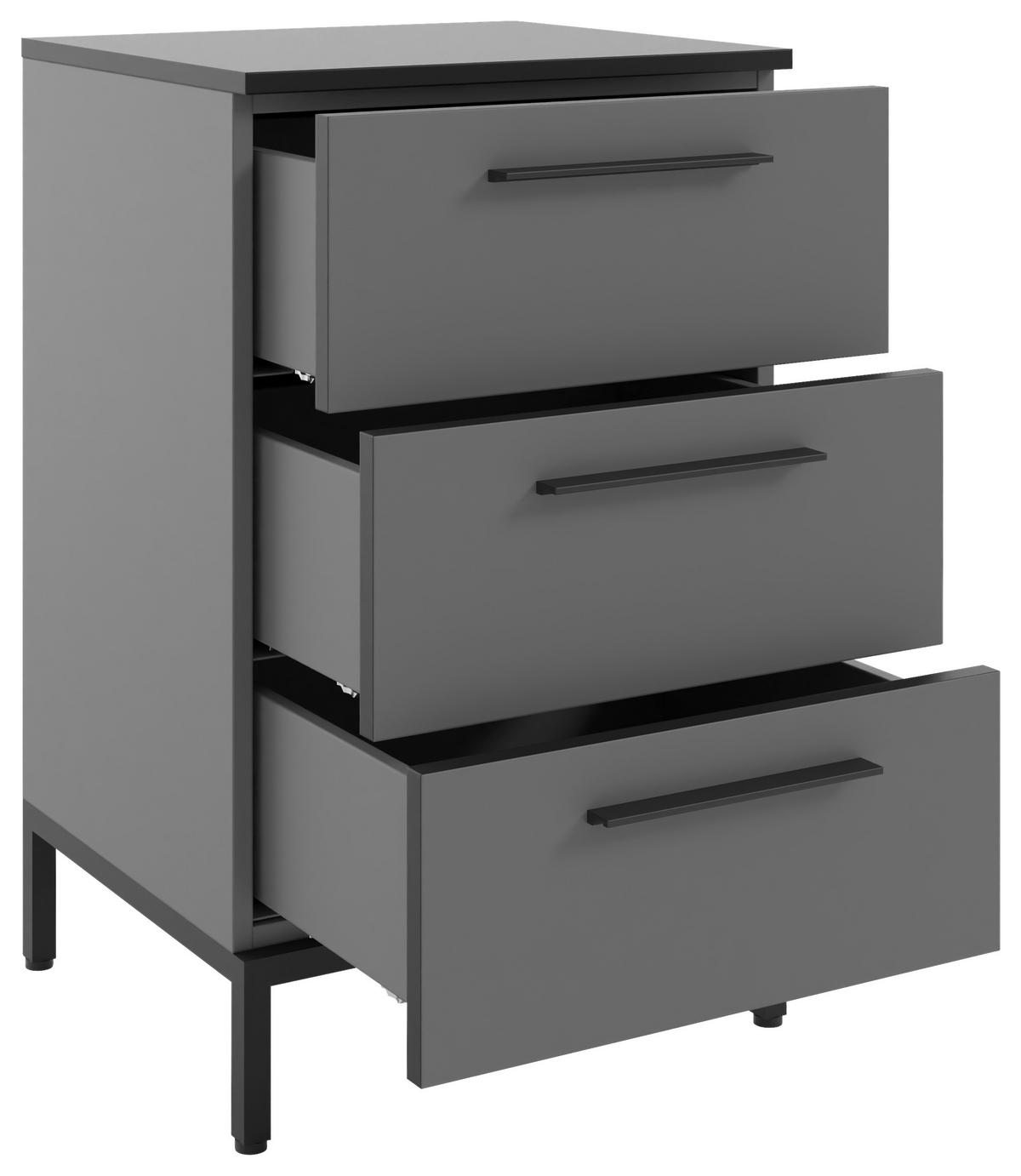NACHTSCHRANK 45/72,4/40 cm  - Dunkelgrau/Schwarz, MODERN, Holzwerkstoff/Metall (45/72,4/40cm)