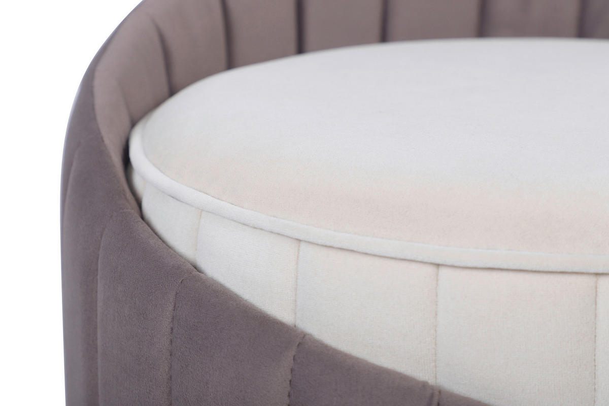 TABURET, textil, 40/45 cm - barvy zlata/béžová, Design, kov/textil (40/45cm) - MID.YOU