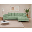 ECKSOFA Pastellgrün Cord Rückenkissen, Armlehnenkissen, Rücken echt  - Pastellgrün/Schwarz, KONVENTIONELL, Textil/Metall (332/231cm) - Carryhome