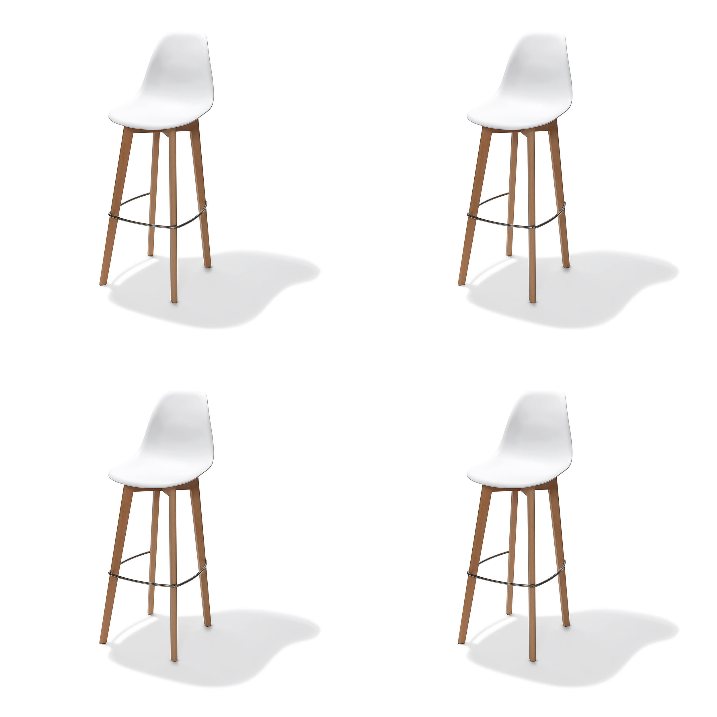 BARHOCKER-SET in Weiß  - Weiß, MODERN, Kunststoff/Metall (47/119/53cm) - MID.YOU