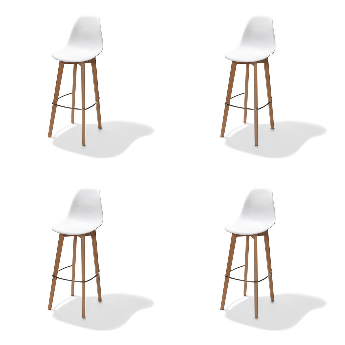 BARHOCKER-SET in Weiß  - Weiß, MODERN, Kunststoff/Metall (47/119/53cm) - MID.YOU