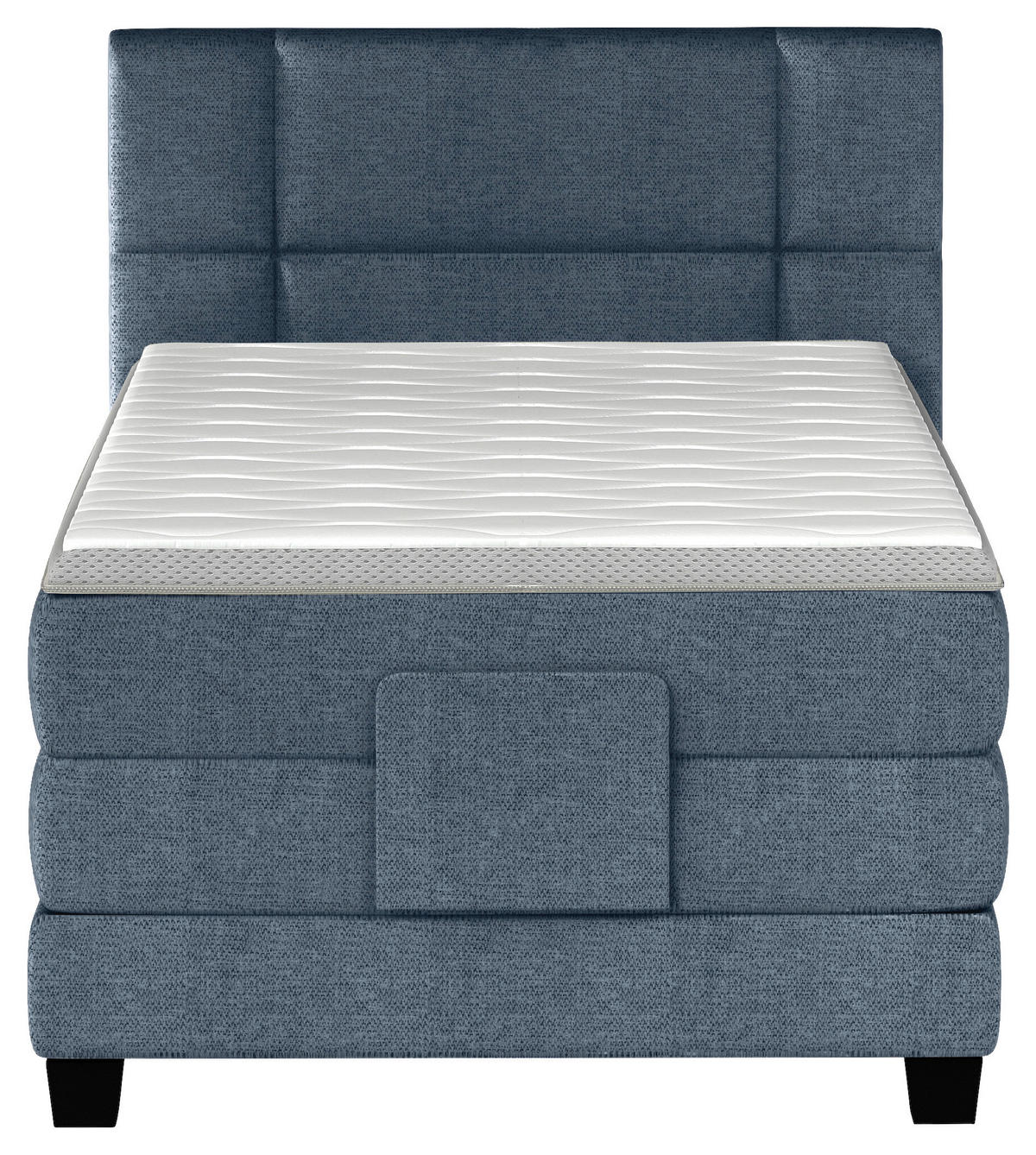 BOXSPRINGBETT 90/200 cm  in Dunkelblau  - Schwarz/Dunkelblau, KONVENTIONELL, Holz/Kunststoff (90/200cm) - Esposa