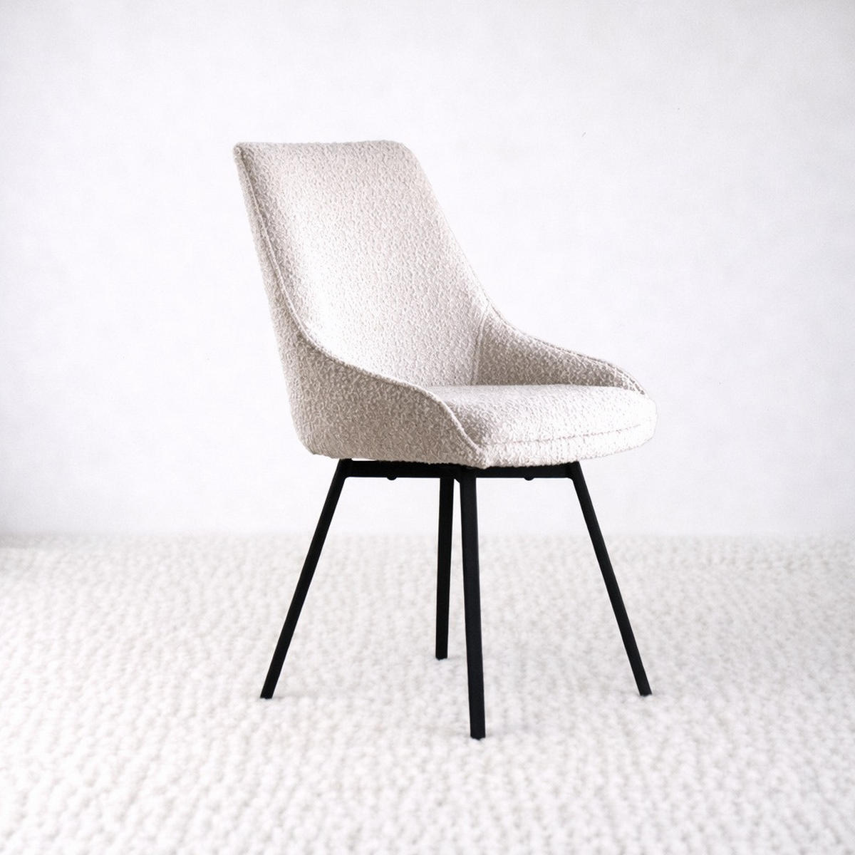 STOL   bouclé  svart, beige  - beige/svart, Modern, textil (52/90/55cm) - Niels Andersson