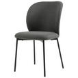 STUHL Leinenoptik Anthrazit, Schwarz Pappel Sperrholz  - Anthrazit/Schwarz, Design, Holz/Textil (49/84,5/58cm) - Carryhome