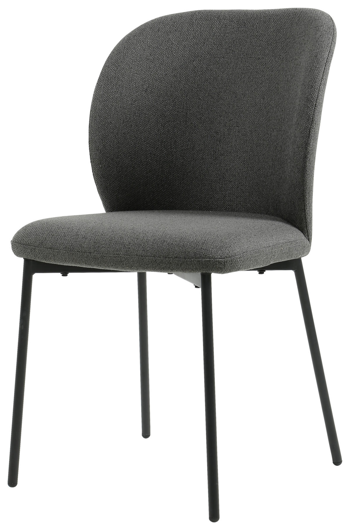 STUHL Leinenoptik Anthrazit, Schwarz Pappel Sperrholz  - Anthrazit/Schwarz, Design, Holz/Textil (49/84,5/58cm) - Carryhome