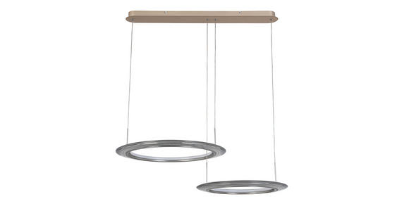 LED-HÄNGELEUCHTE 82/55/150 cm  - Chromfarben/Champagner, Design, Kunststoff/Metall (82/55/150cm) - Dieter Knoll