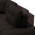 ECKSOFA in Flachgewebe, Leinenoptik Dunkelbraun  - Dunkelbraun/Schwarz, Design, Textil/Metall (247/208cm) - Xora