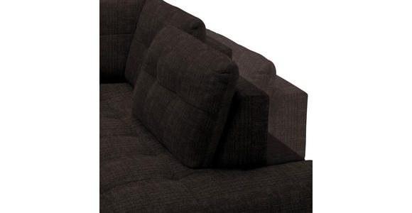 ECKSOFA in Flachgewebe, Leinenoptik Dunkelbraun  - Dunkelbraun/Schwarz, Design, Textil/Metall (247/208cm) - Xora