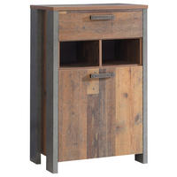 SCHUHSCHRANK Braun, Dunkelgrau  - Dunkelgrau/Schwarz, Trend, Holzwerkstoff/Kunststoff (67/105,5/41,6cm) - Carryhome
