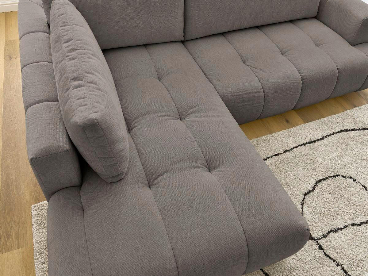 ECKSCHLAFSOFA FUJI Leinenoptik Beige  inkl.  - Beige/Schwarz, MODERN, Kunststoff/Textil (204/282cm)
