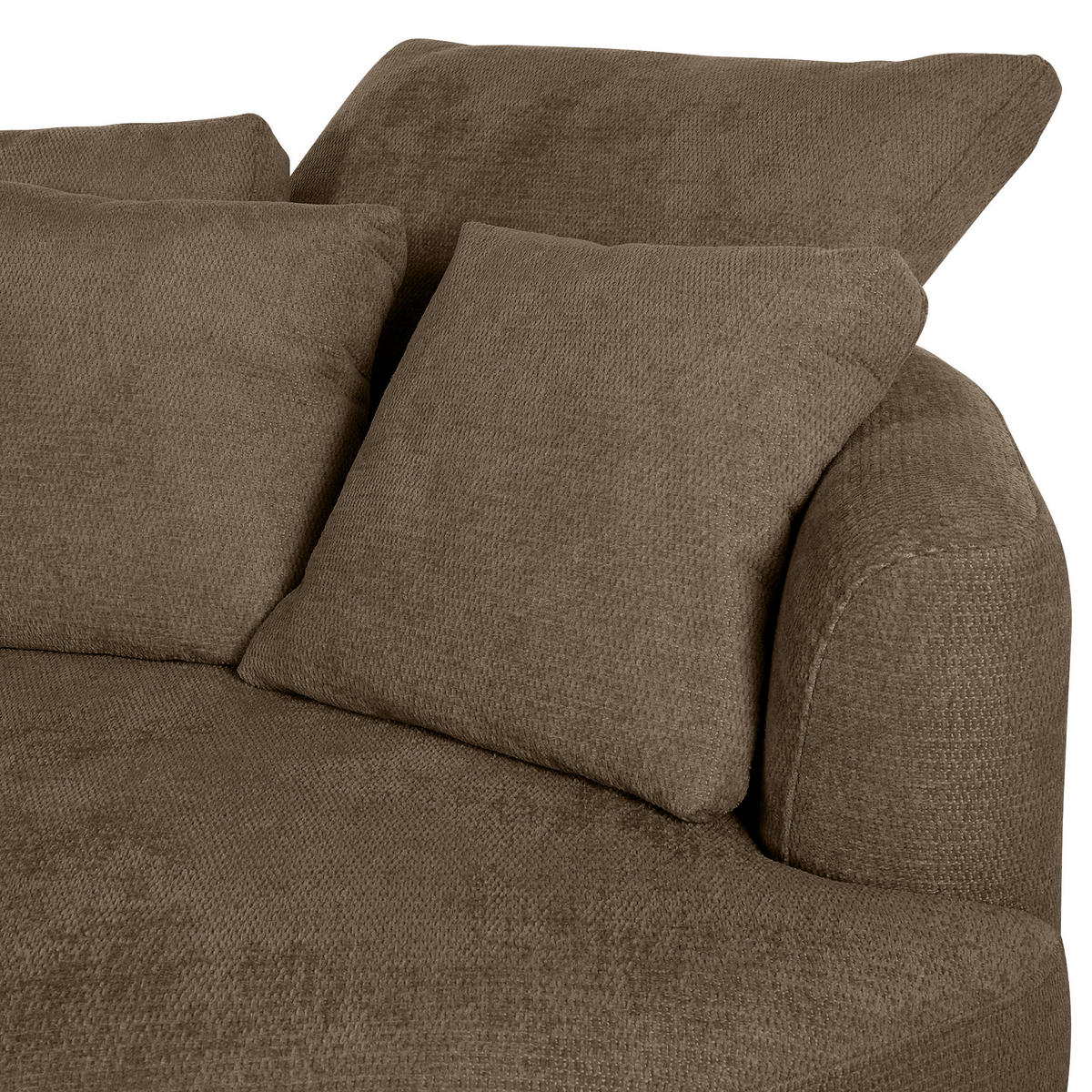 ECKSOFA in Chenille Braun  - Schwarz/Braun, Konventionell, Textil/Metall (275/140cm) - Carryhome