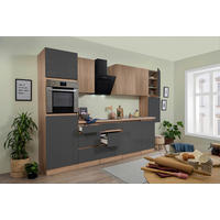 KÜCHENBLOCK 330 cm   in Grau, Eichefarben  - Eichefarben/Grau, Basics, Holzwerkstoff (330cm) - Respekta