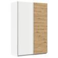 SCHWEBETÜRENSCHRANK  in Weiß, Eiche Artisan  - Alufarben/Weiß, KONVENTIONELL, Holzwerkstoff/Metall (181/210/62cm) - Xora
