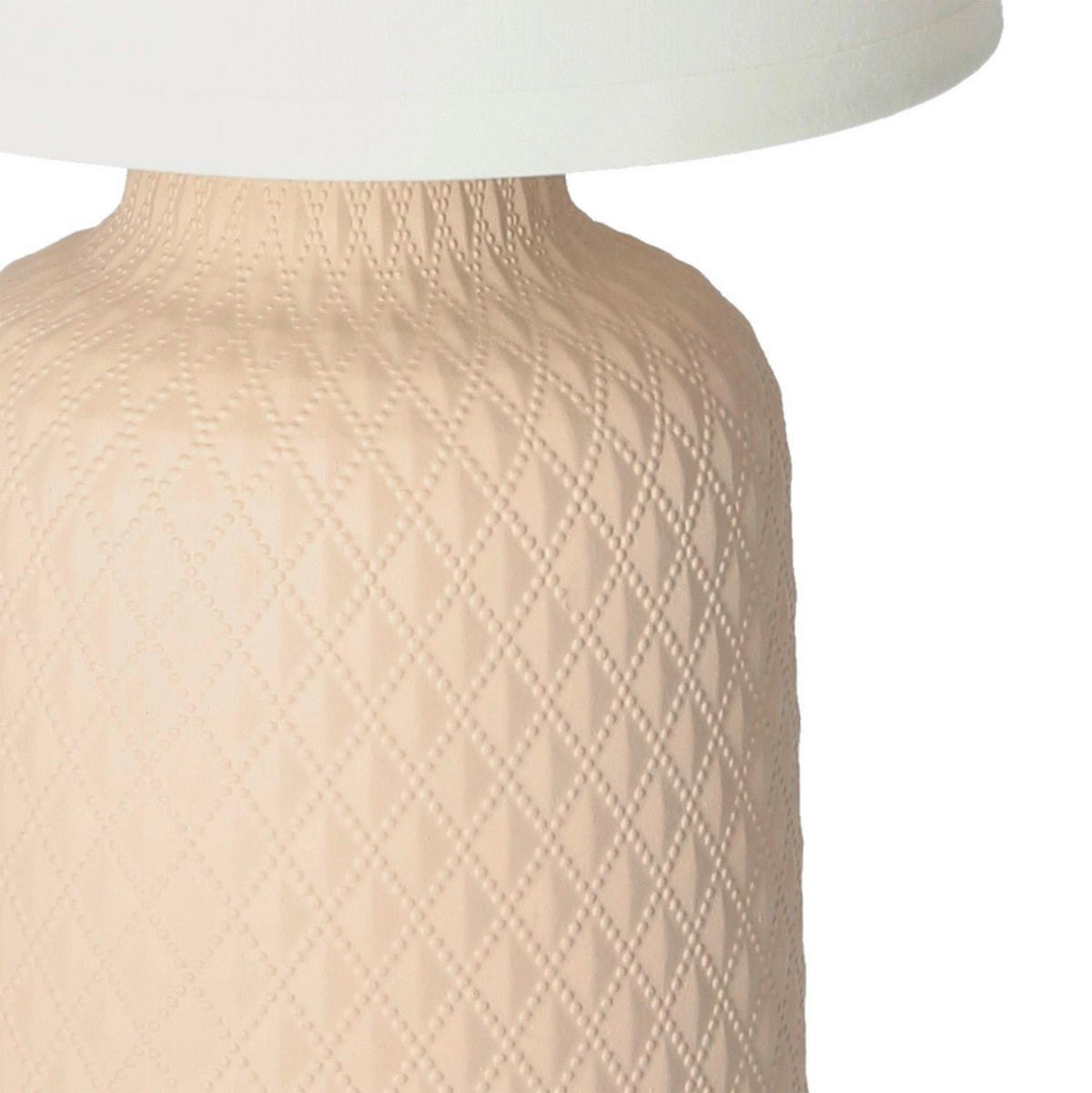 BORDSLAMPA 15/15/32 cm   - vit/beige, Klassisk, textil/plast (15/15/32cm)