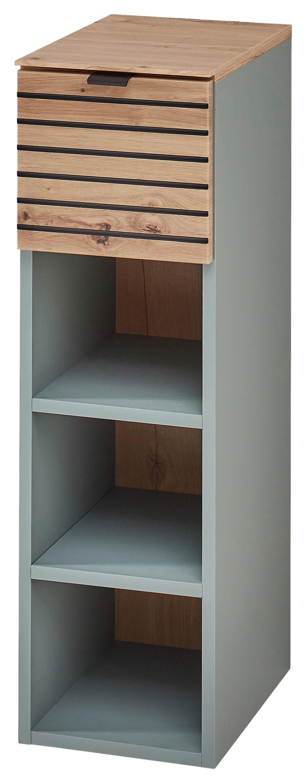HÄNGEELEMENT in Salbeigrün, Eiche Artisan   - Salbeigrün/Schwarz, Design, Holzwerkstoff/Metall (25/84/37cm) - Voleo
