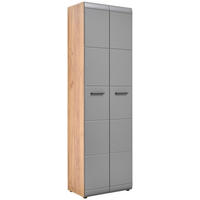 GARDEROBENSCHRANK  in 59/197/37 cm  - Eichefarben/Schwarz, Design, Holzwerkstoff/Kunststoff (59/197/37cm) - Voleo
