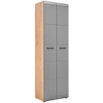GARDEROBENSCHRANK  in 59/197/37 cm  - Eichefarben/Schwarz, Design, Holzwerkstoff/Kunststoff (59/197/37cm) - Voleo
