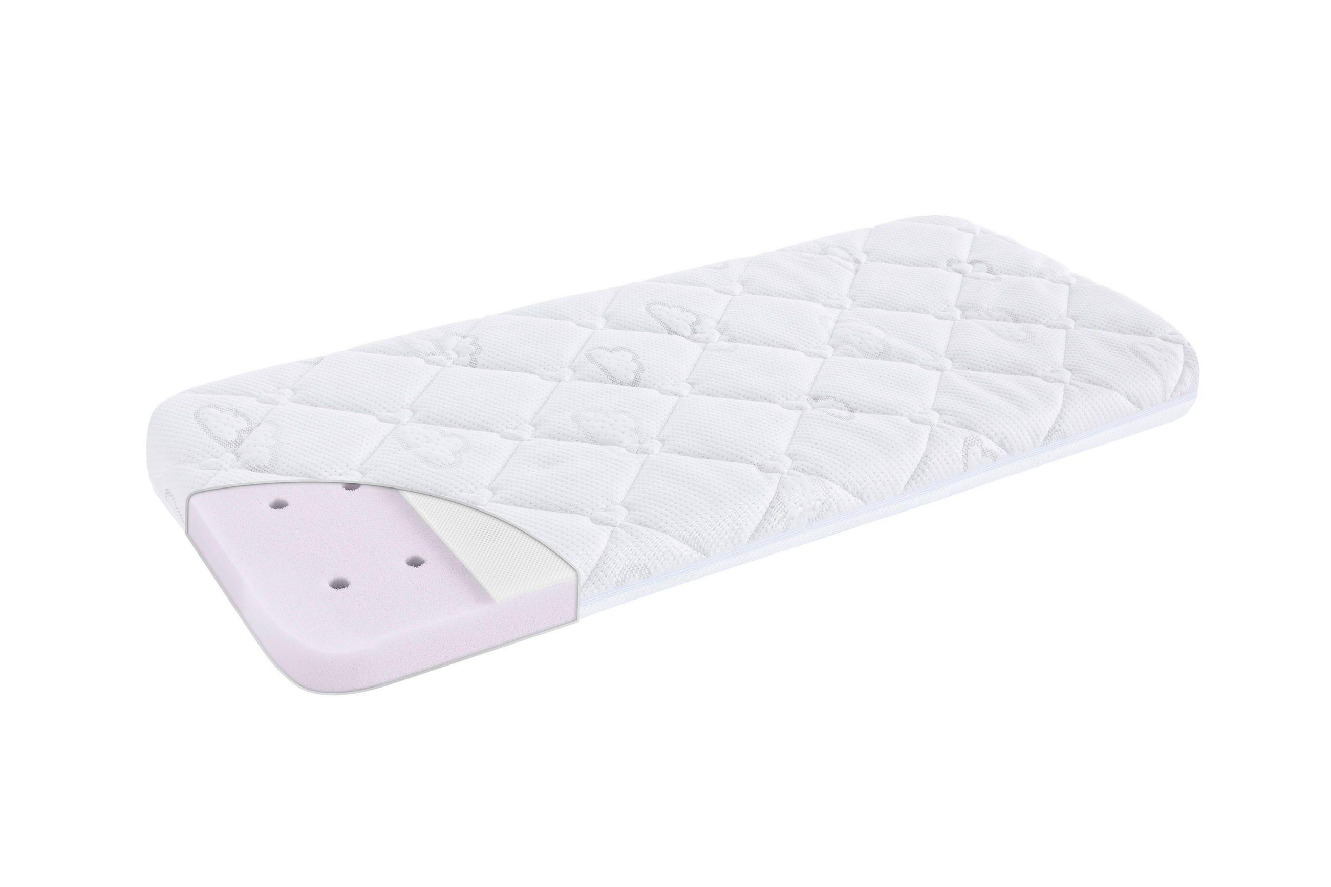 KINDERWAGENMATRATZE Brise Light Kaltschaumkern 33/79 cm  - Weiß, Basics, Textil (33/79cm) - Träumeland