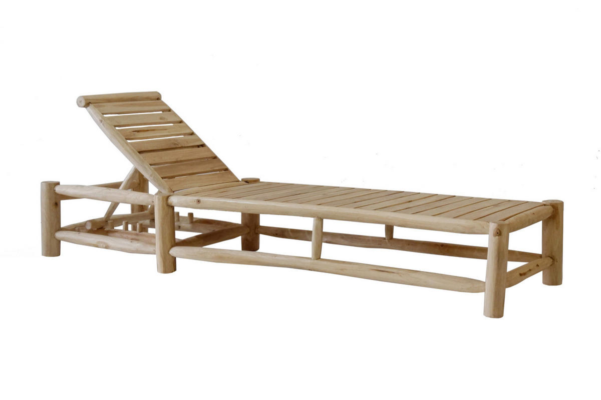 GARTENLIEGE 200/44/80 cm  - Naturfarben/Weiß, Design, Holz/Textil (200/44/80cm) - Livetastic