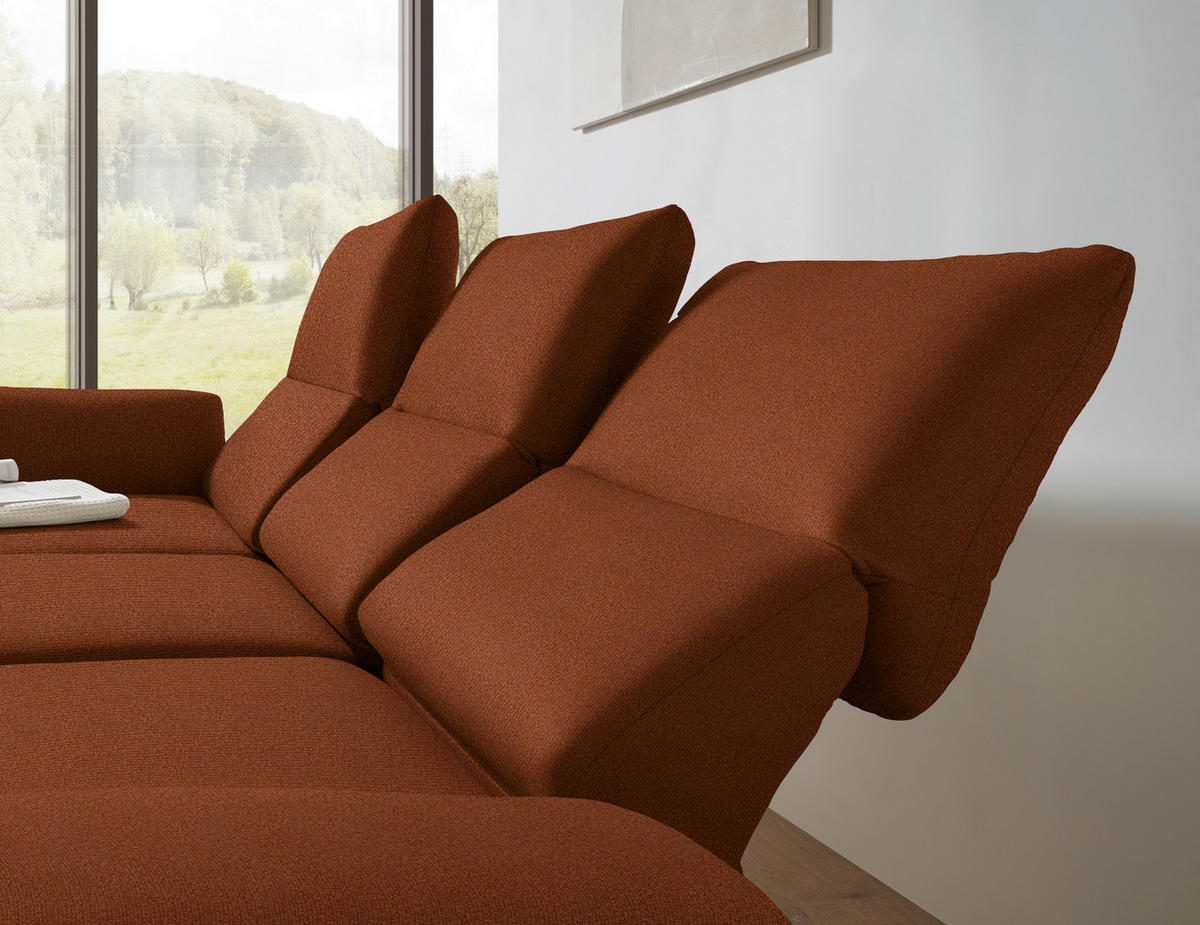 ECKSOFA  in Flachgewebe Kupferfarben  175-224/255-365 cm  - Schwarz/Kupferfarben, Design, Textil/Metall (175-224/255-365cm) - Dieter Knoll