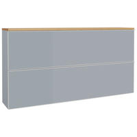 SCHUHKIPPER  in 160/83/31 cm  - Eichefarben/Silberfarben, Design, Glas/Holz (160/83/31cm) - Novel