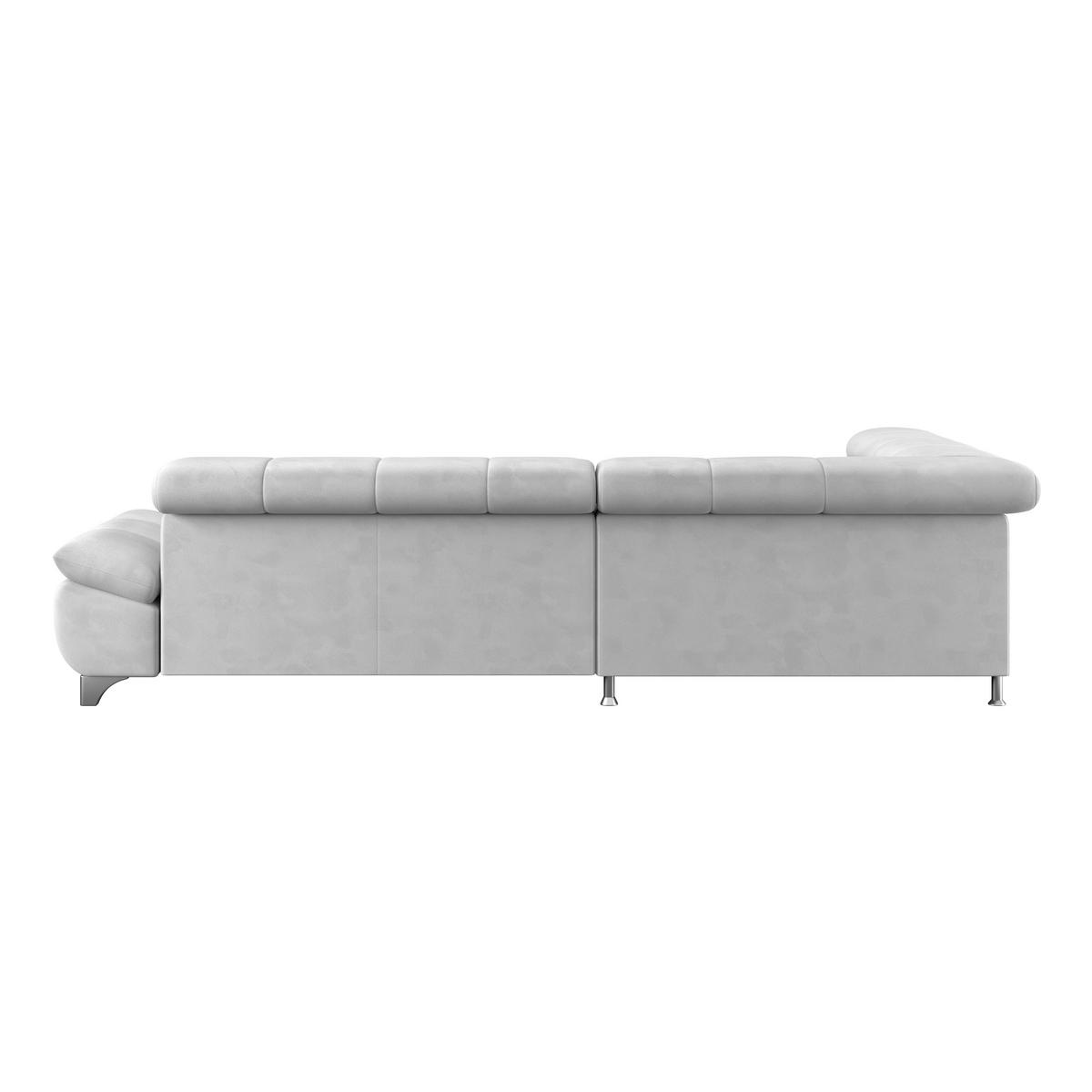 ECKSOFA Hellgrau Chenille  - Chromfarben/Hellgrau, KONVENTIONELL, Textil/Metall (234/312cm) - Livetastic