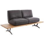 SITZBANK 190/85/69 cm  in Anthrazit, Schwarz, Eichefarben  - Eichefarben/Anthrazit, Design, Leder/Holz (190/85/69cm) - Ambiente