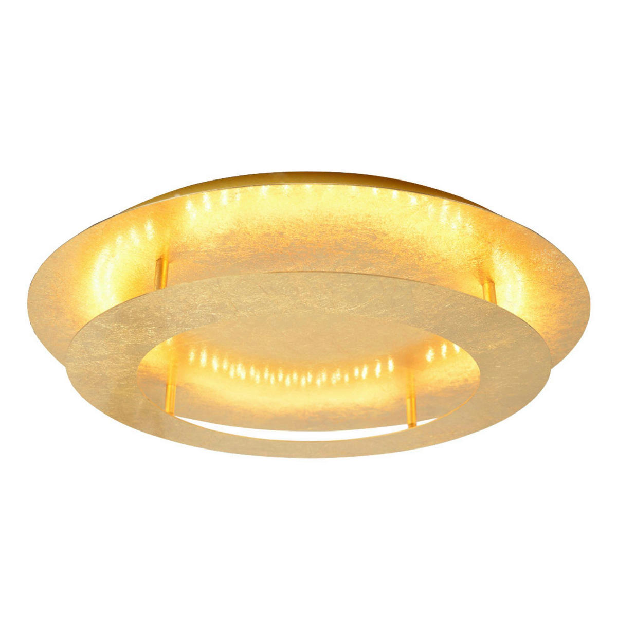 LED-TAKLAMPA Merle 40/40/8 cm  - guldfärgad, Design, metall (40/40/8cm)