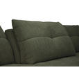 ECKSOFA Dunkelgrün Chenille Armlehnenkissen, Rücken echt, Sitztiefenverstellung  - Dunkelgrün/Schwarz, KONVENTIONELL, Textil/Metall (313/215cm) - Hom`in