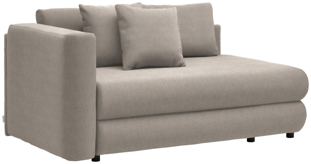 RÉCAMIERE in Flachgewebe Beige  - Beige/Schwarz, Design, Kunststoff/Textil (171/71-88/93cm) - Cantus