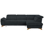 ECKSOFA in Chenille Dunkelgrau  287/212 cm  - Eichefarben/Dunkelgrau, MODERN, Holz/Textil (287/212cm) - Valnatura