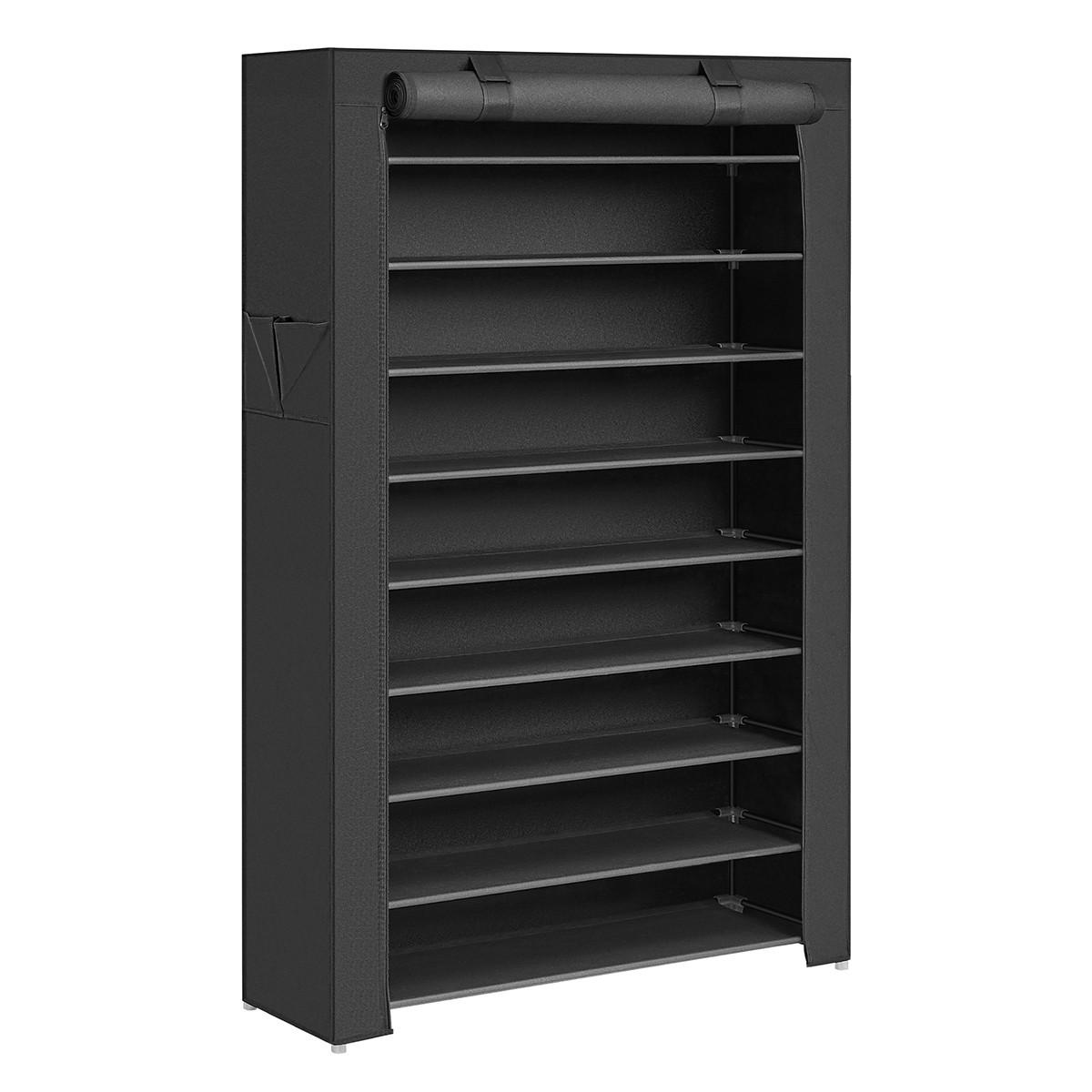 REGÁL NA BOTY, černá, 88/160/28 cm - černá/průhledné, Trend, kov/textil (88/160/28cm) - Boxxx