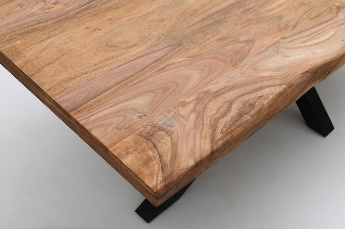 TISCHPLATTE Sheesham Sheeshamfarben  - Sheeshamfarben, Design, Holz (200/100/5,5cm) - Landscape