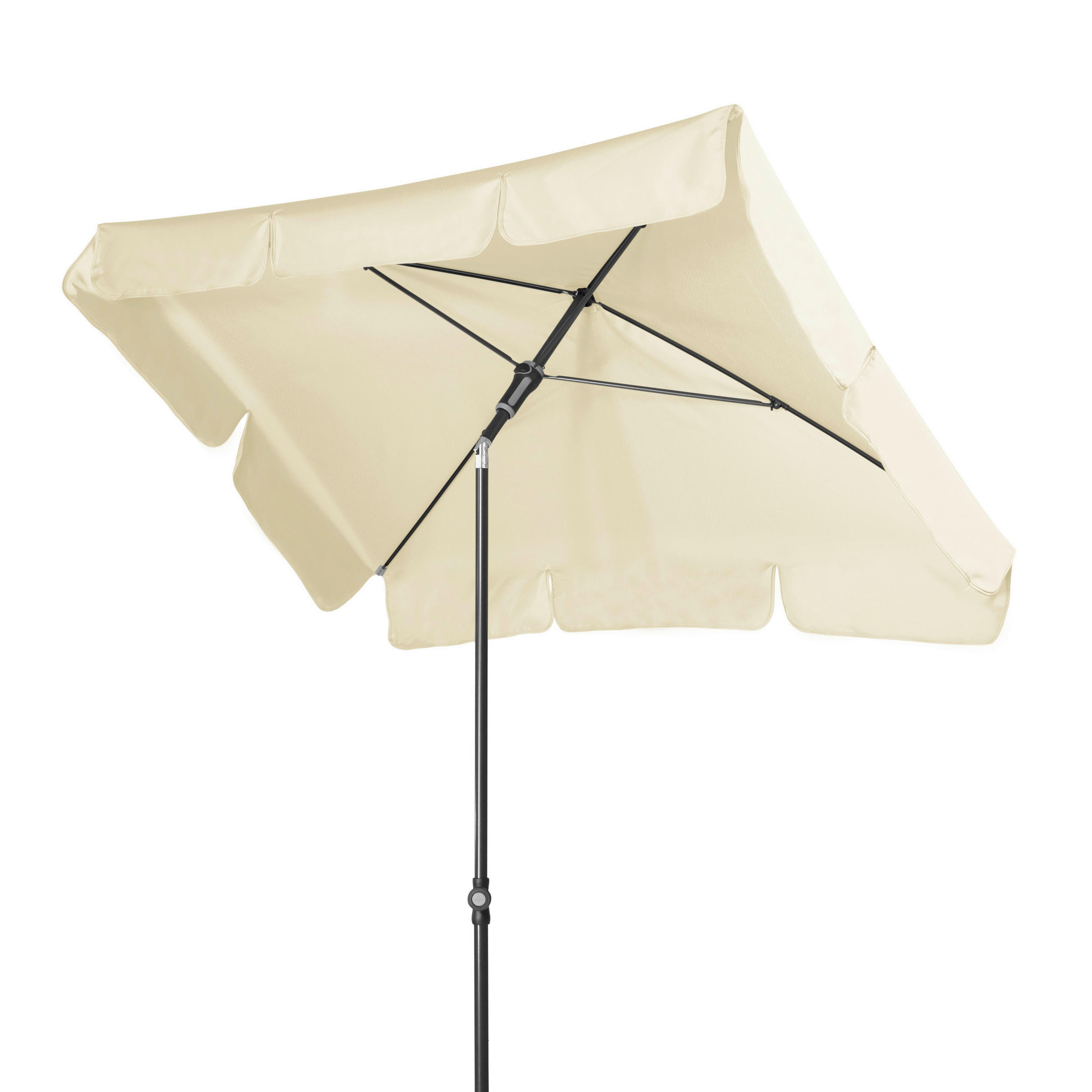 SONNENSCHIRM  185/120 cm  - Anthrazit/Naturfarben, Basics, Textil/Metall (185/120cm) - Doppler