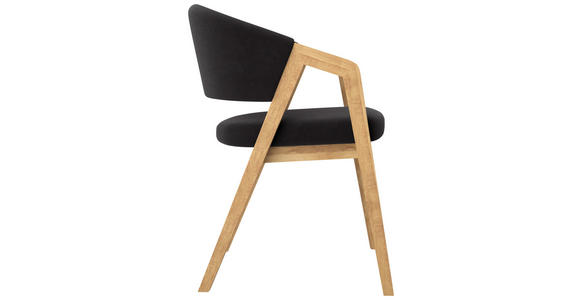 ARMLEHNSTUHL in Mikrofaser - Anthrazit, KONVENTIONELL, Holz/Textil (59/96/60cm) - Carryhome
