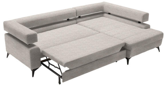 ECKSOFA in Chenille Beige  - Beige/Schwarz, KONVENTIONELL, Textil/Metall (265/184cm) - Hom`in