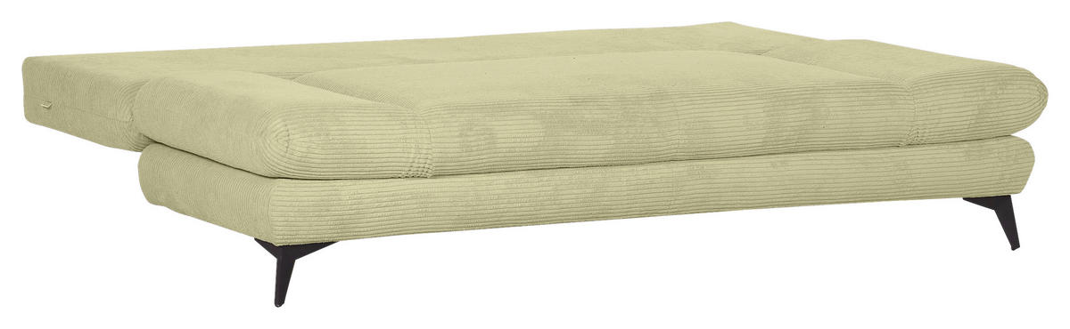 SCHLAFSOFA in Cord Hellgrün  - Schwarz/Hellgrün, Konventionell, Textil/Metall (200/78/95cm) - home24
