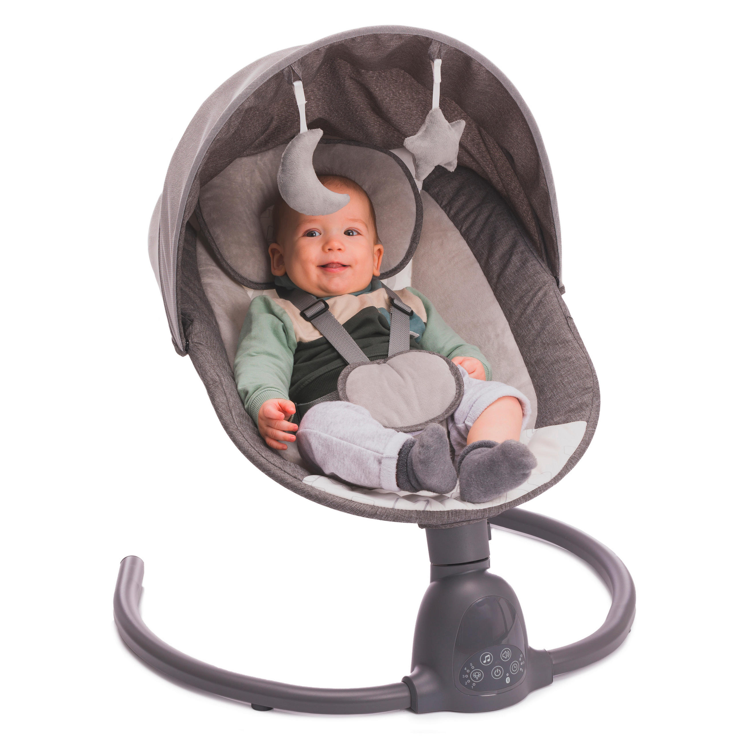 SCHAUKELWIPPE Luna   - Hellgrau/Grau, Basics, Textil/Metall (17/41/48cm) - Fillikid