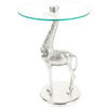 BEISTELLTISCH 40/40/58 cm Silberfarben rund  - Silberfarben, Design, Glas/Metall (40/40/58cm) - Kayoom