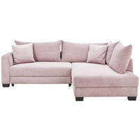 ECKSOFA Rosa Cord  - Schwarz/Rosa, KONVENTIONELL, Holz/Textil (267/181cm) - Carryhome