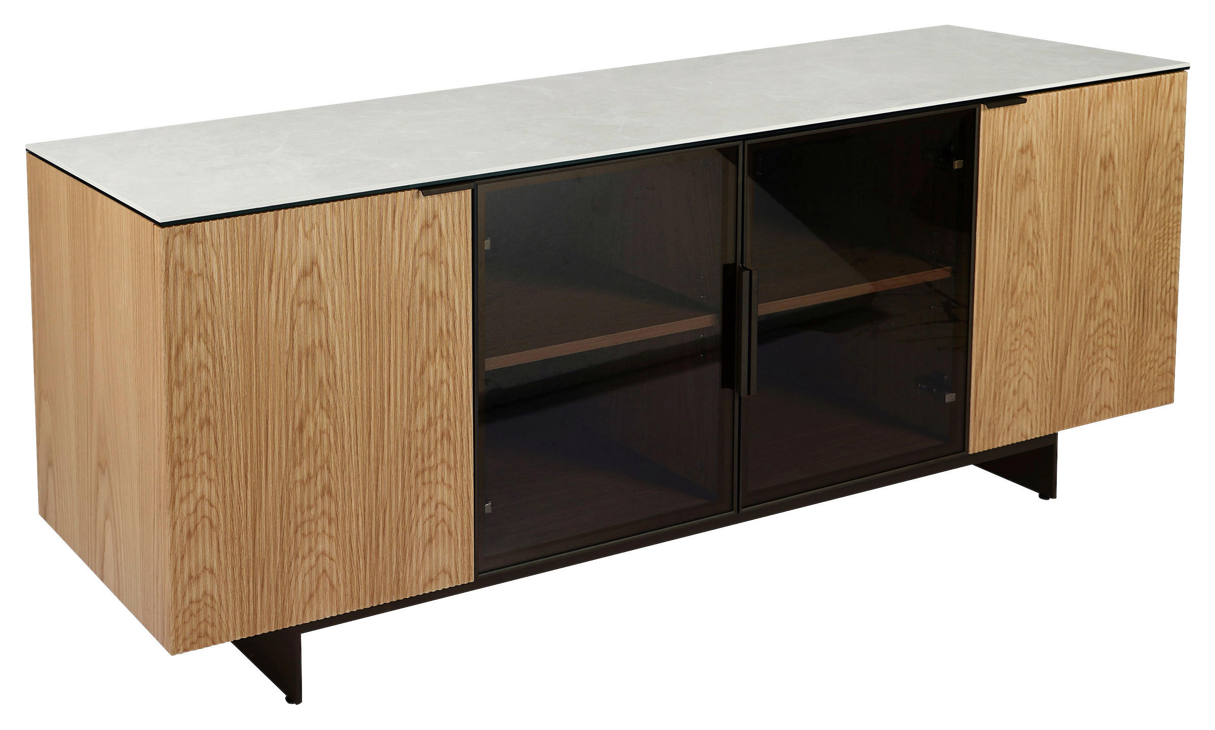 SIDEBOARD  200/77/50 cm  - Eichefarben/Beige, Design, Glas/Keramik (200/77/50cm) - Dieter Knoll