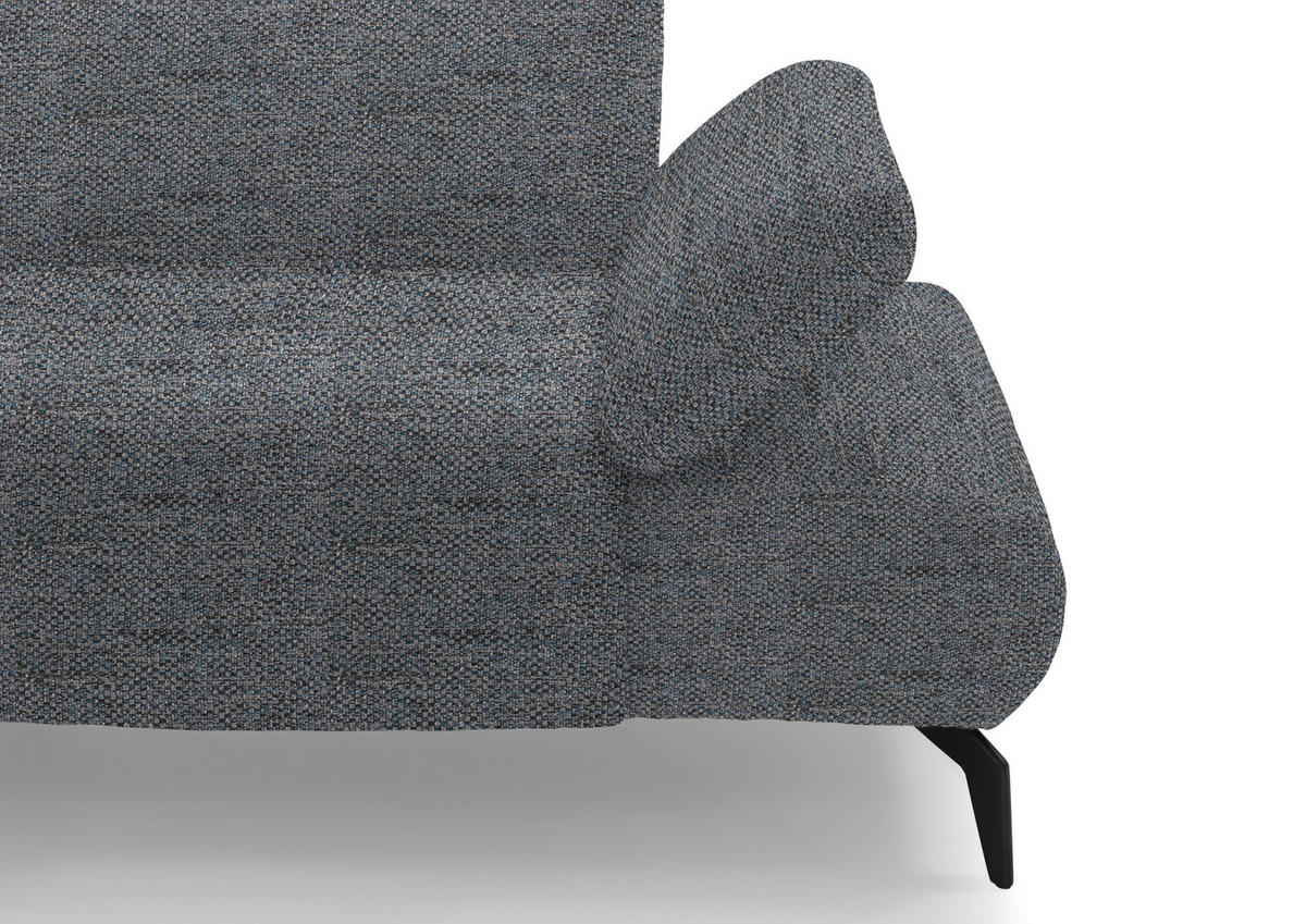 ECKSOFA in Webstoff Grau  290/223 cm  - Schwarz/Grau, Design, Textil/Metall (290/223cm) - Moderano