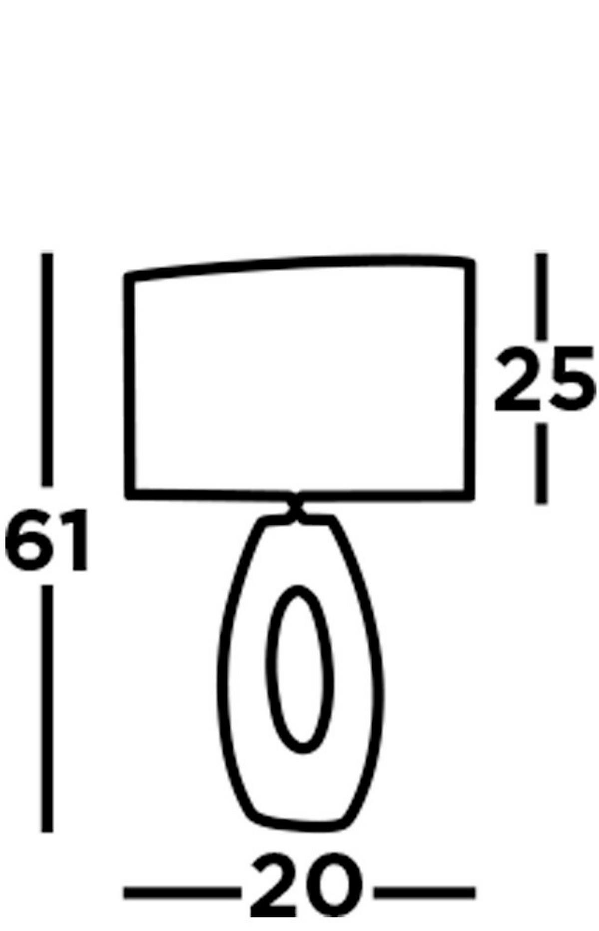 STOLNÁ LAMPA, E27, 40/20/61 cm - sivá/chrómová, Basics, textil/keramika (40/20/61cm)