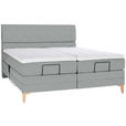 BOXSPRINGBETT 200/200 cm  in Grau  - Eichefarben/Grau, KONVENTIONELL, Holz/Textil (200/200cm) - Voleo