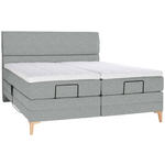 BOXSPRINGBETT 180/200 cm  in Grau  - Eichefarben/Grau, KONVENTIONELL, Holz/Textil (180/200cm) - Voleo